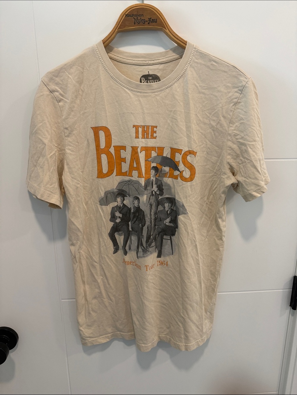 The Beatles Cream Tee with Orange Logo and Gray Photo
